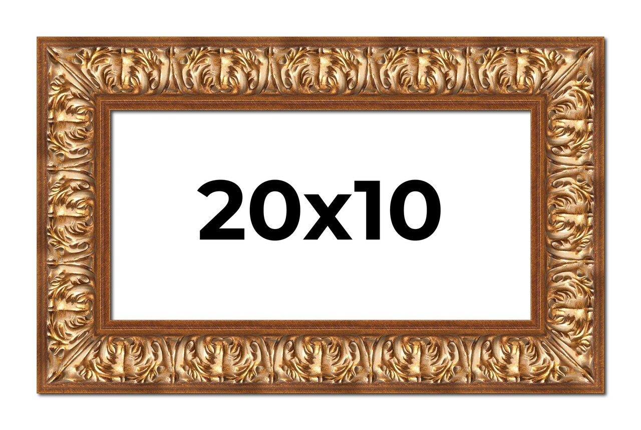 Panoramic Modern Shadow Box 1" Depth Gold Frame - UV Acrylic, Backing, Hanging Hardware